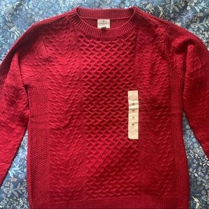 Patterned Red Knit Sweater